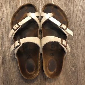 pearl white mayari birkenstocks